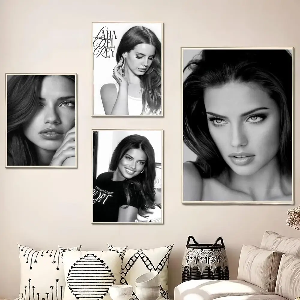 Supermodel A-Adriana Lima Painting Calligraphy Canvas Poster Wall Art for Living Room Bedroom Cafe Decor Gift