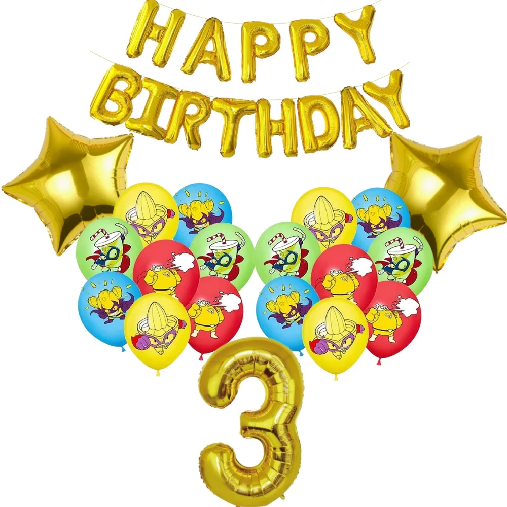 Superthings Kreative Geburtstagsparty-Ballondekoration Cartoon-Spiel-Banner Kuchendekoration Baby-Shower Kinder-Jubiläumsparty-Zubehör – Detail 10