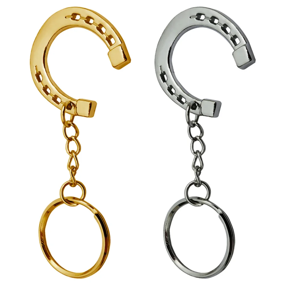 Horseshoe Keychain Horse Snaffle Bits Key Ring Decoration Highly-Polished Zinc Diecasting Horse Shoe Key Ring