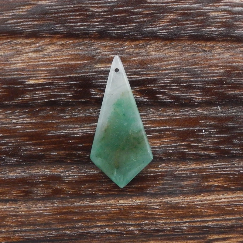 

B & F-Moss Agate Pendant Bead, Handmade Natural Stones, Jewelry Making Supplies, 33x16x4mm, 2.5g