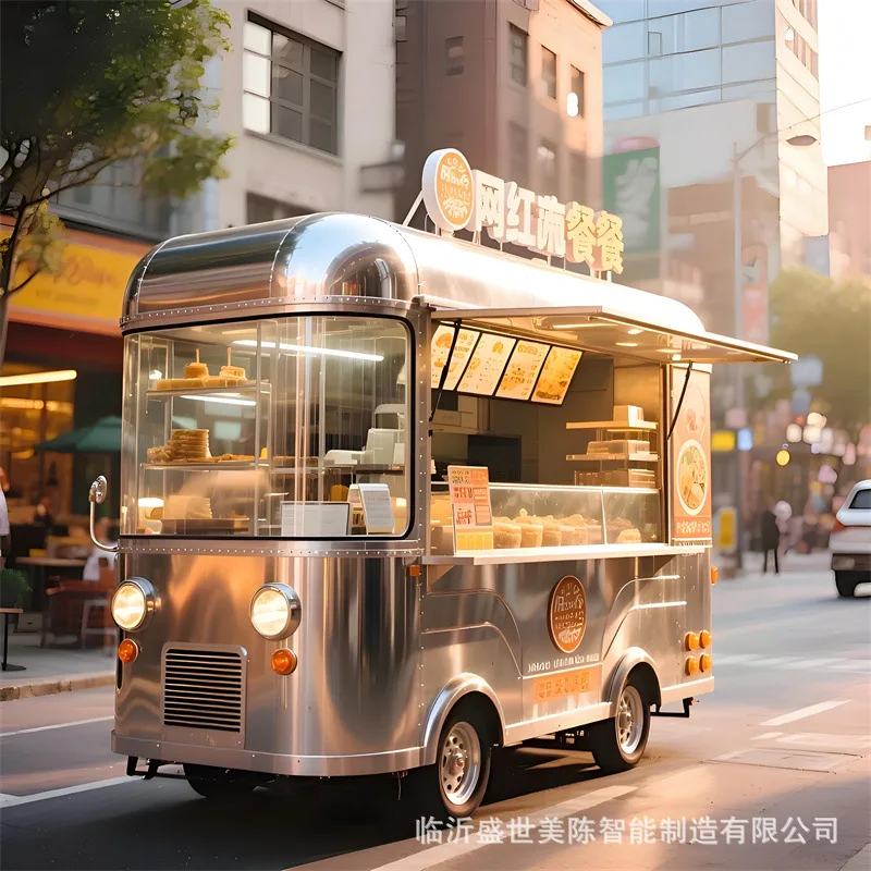 【New Design】Industrial Wind Outdoor Food Cart, Tech Style Dessert Stall For Cross Border Electric Theme Business