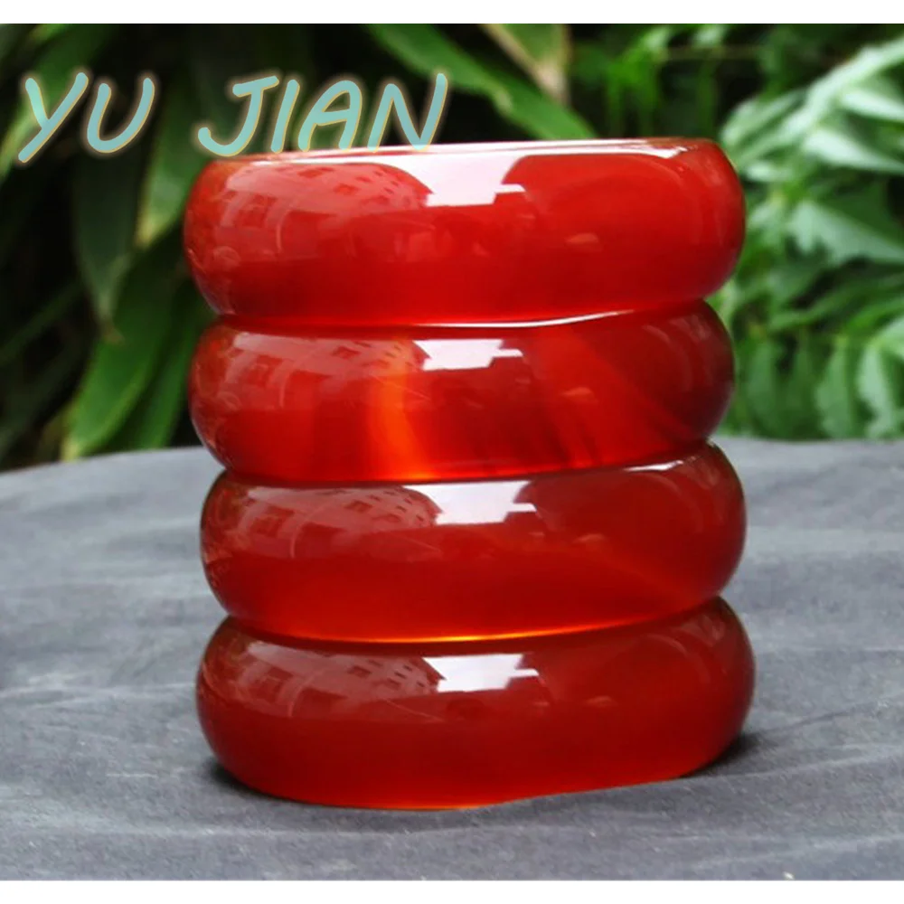 

Warring States Red Agate Chalcedony Bangle Fashion Natural Original Texture Real Jade Bracelet Handring FINE Jewelry