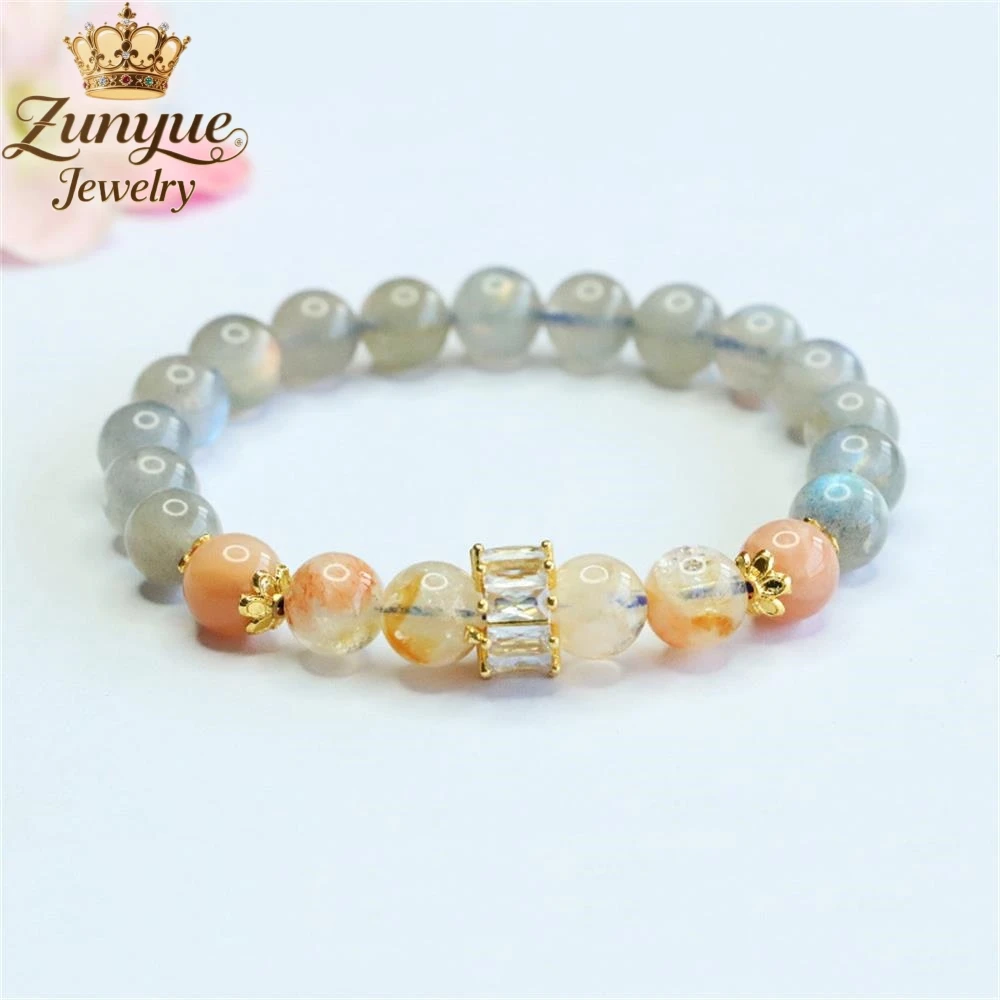 

Natural Yellow Tower Crystal Grey Moonstone Starlight Bracelet Luxury Quality Fashion Jewelry Exquisite Popular Elegant Charms
