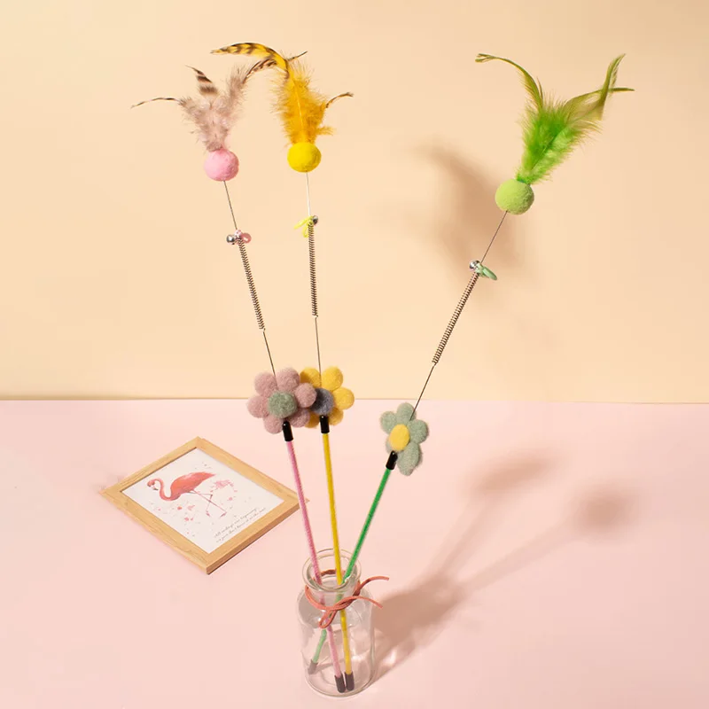 Varita interactiva con plumas para gatos y gatitos – Antiaburrimiento - imagen 5