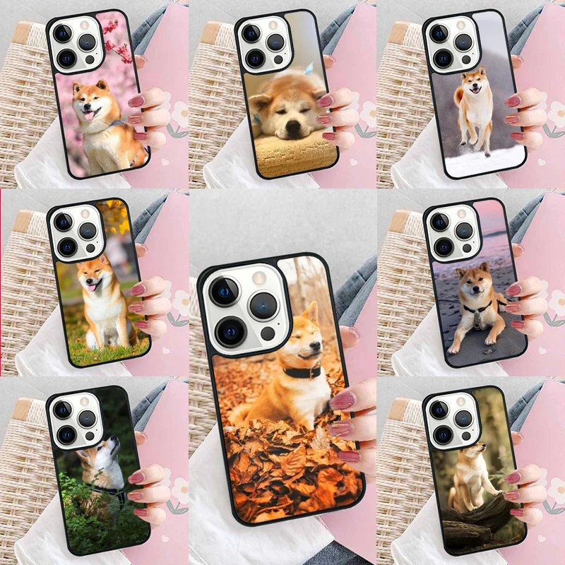 Animal Cute Dog Akita Phone Case Cover For iPhone 16 15 14 plus XR XS 11 12 mini 13 pro max coque Shell Fundas