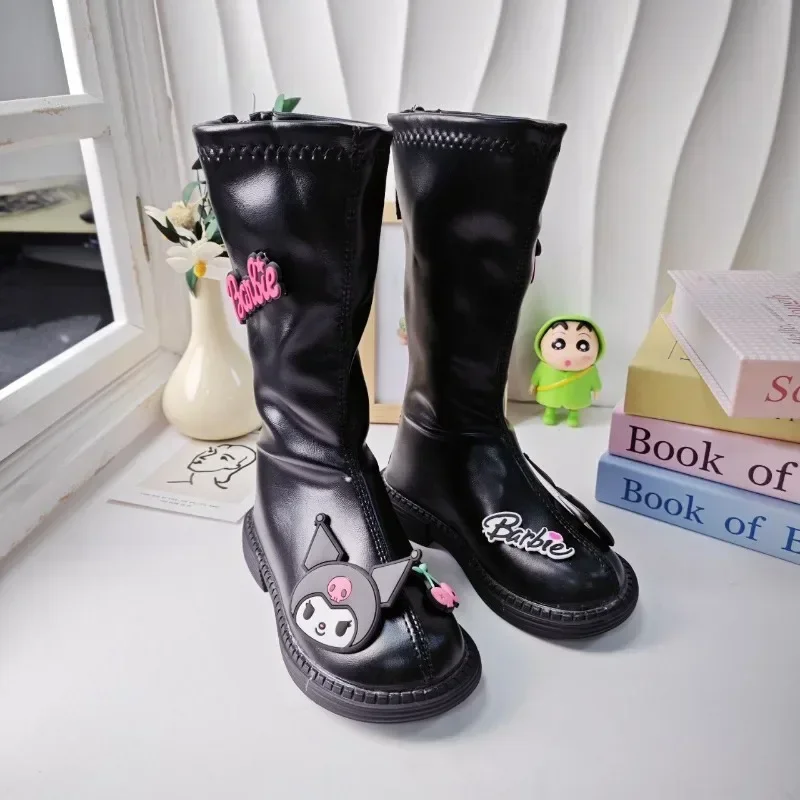 

Sweet Kuromi Anime Fashion Kawaii Pvc Warm Shoes Cute Cartoon Sanrio Ins Soft Board Boots Children Lovely Gifts for Girls