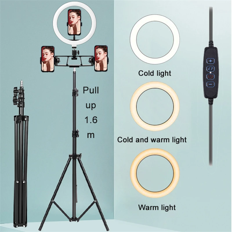 26/33cm Photo Ring light Led Selfie Ring Light Phone Bluetooth broadcast bracket Photography Lighting With Tripod