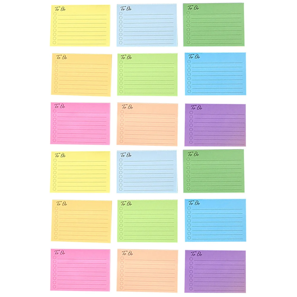 

18pcs Colored Self Adhesive Memo Stickers Fluorescent Paper Office Use Multi Function Note Pads