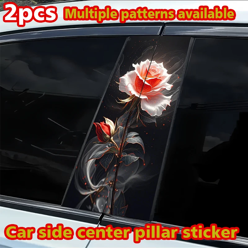 

2 шт. защитные наклейки на центральные стойки автомобиля, устойчивая к царапинам пленка с рисунком розы