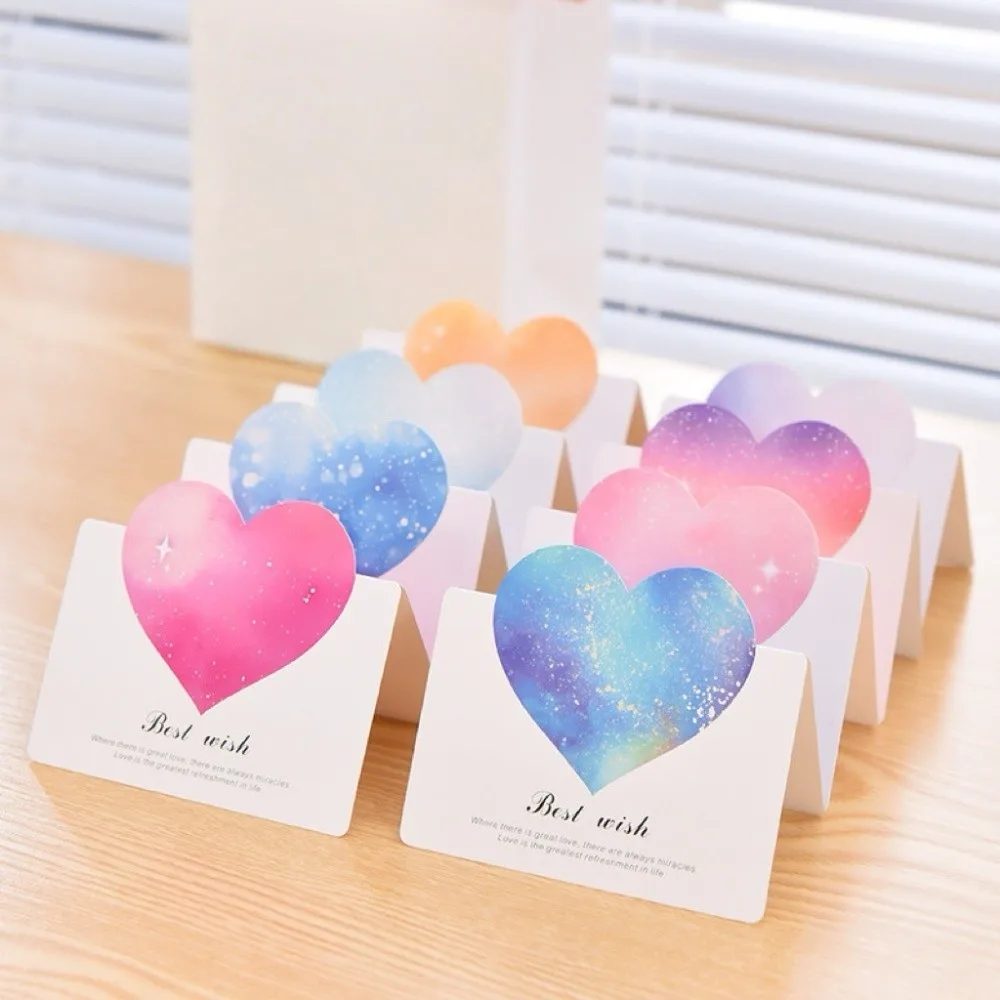 

100pcs 3D Starry Sky Heart Greeting Cards Romantic Paper Valentines Day Card Best Wish Folding Thank You Letter Graduation Gift