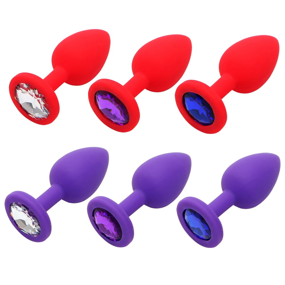 Sex Toys for Men Women Anal Plug Butt Plug for Beginner Colorful Crystal Jewelry Prostate Massager Silicone Adult Products