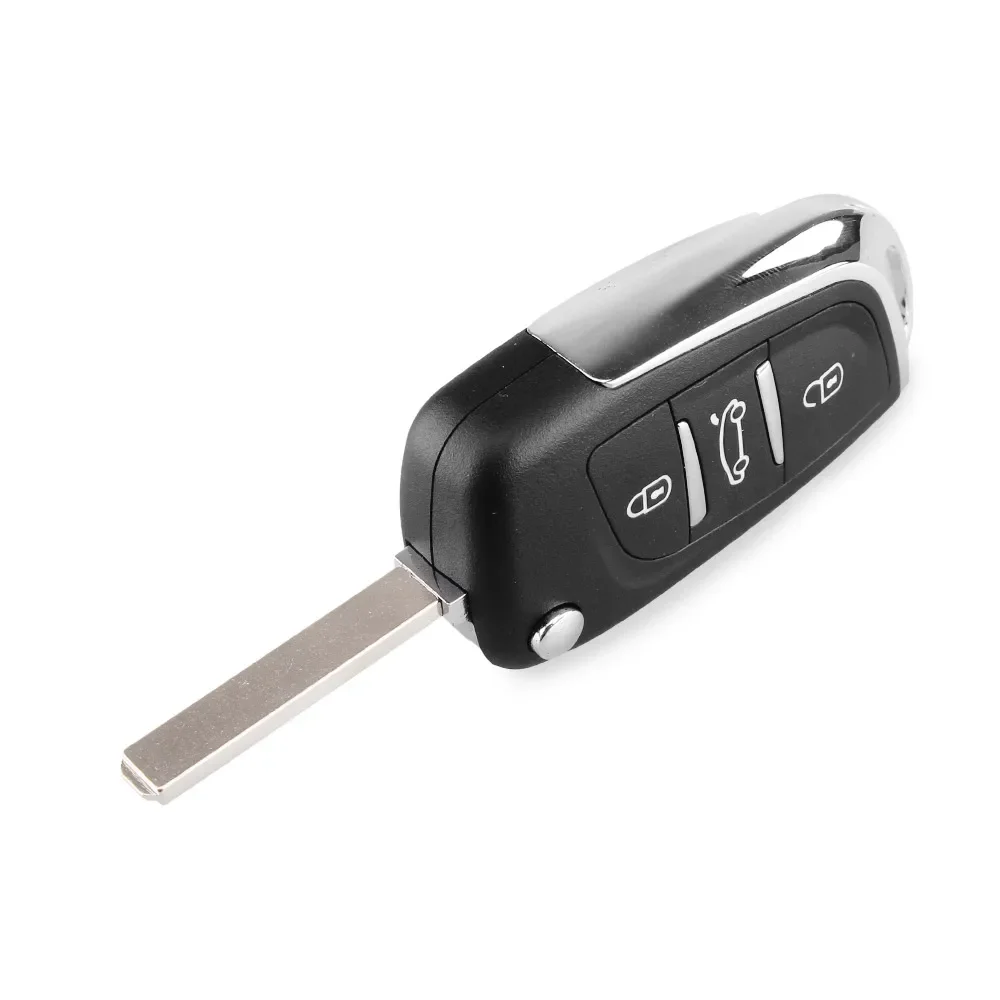 KEYYOU-Modificado Flip Car Shell Chave Remota, CE0536, Fob 2 ou 3 Botões, Peugeot 107, 206, 207, 307, 308, 407, 308, 607, Chave, VA2, HU83 Lâmina