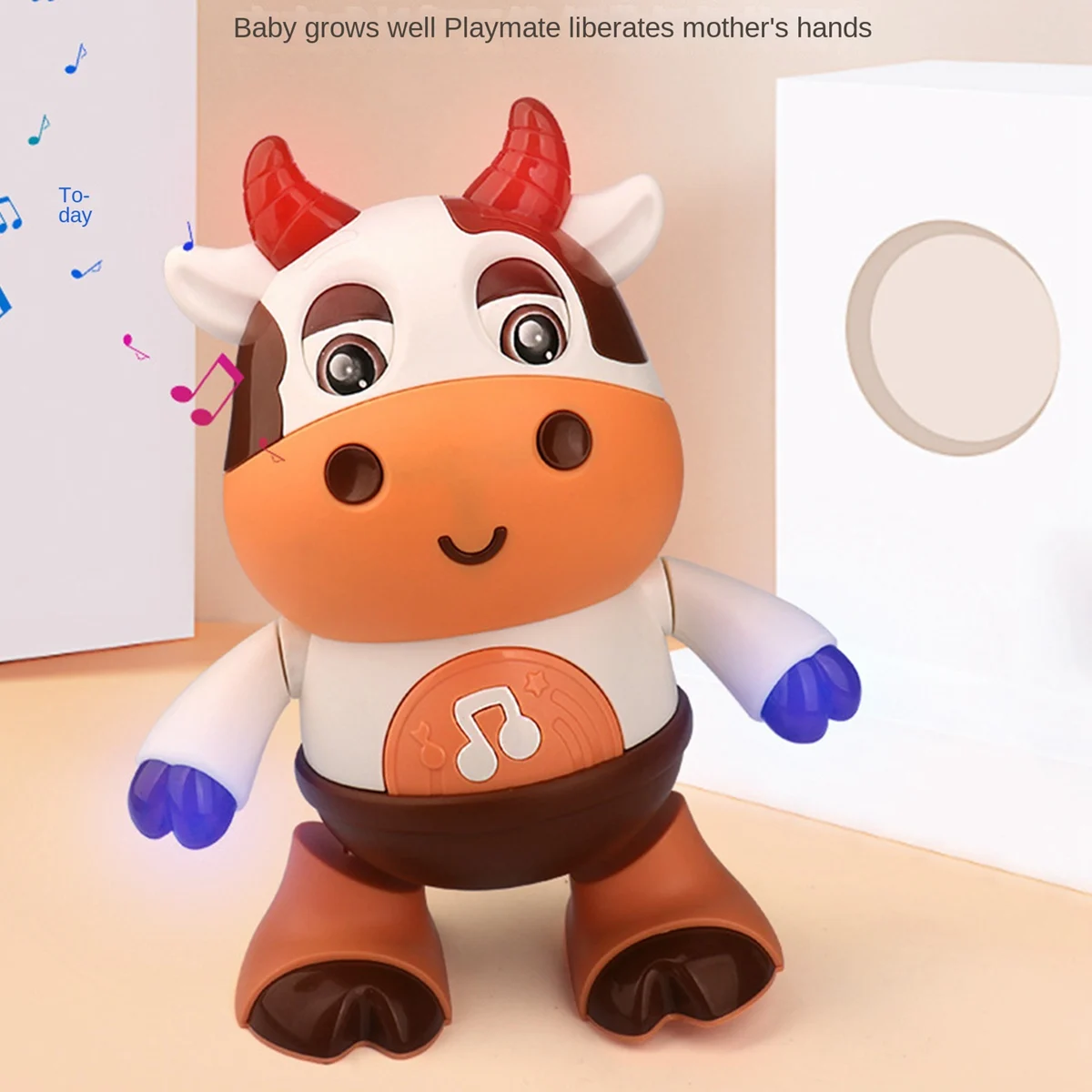Brinquedos musicais de vaca de bebê aa85, brinquedo de vaca andando de dança, brinquedo de caminhada de bebê com música e luzes led brinquedos interativos educativos