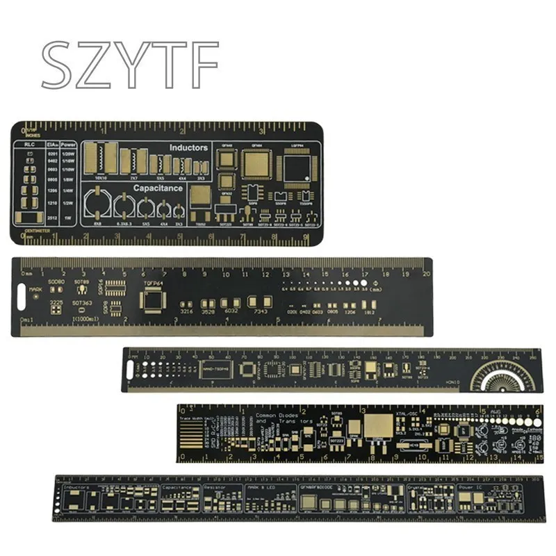 5 Type 9CM 15CM 20CM 25CM 30CM PCB Ruler Multi-functional Measuring Tool Resistor Capacitor Chip IC SMD Diode Transistor