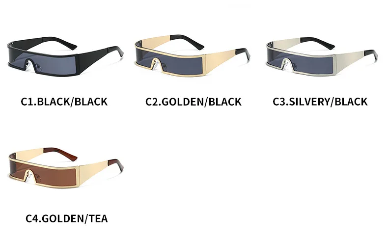 Kleine Steampunk Rechteckige Sonnenbrille für Herren 2026 Luxusmarke Y2K Punk Shield Sonnenbrillen für Männer Vintage Goggle Shade UV400 – Detail 6