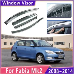 4PCS Car Window Shield For Skoda Fabia Mk2 5J MG 2008~2014 2009 2010 2011 2012 Sun Rain Visor Awning Deflector Cover Accessories