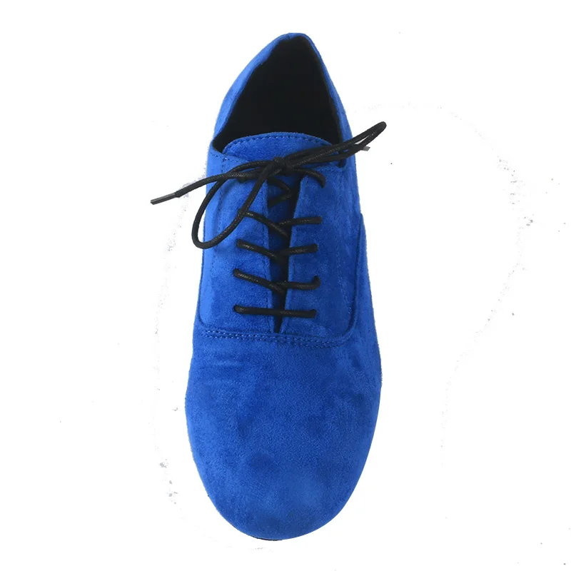 Wedopus 2.5CM Scarpe da ballo da uomo lisce Scarpe blu royal per balli da sala Fondo in pelle scamosciata Dropshipping