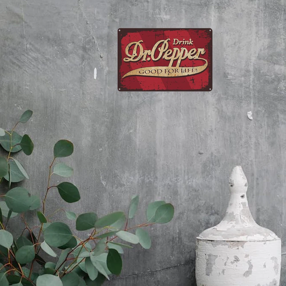 

1pc Drinking Plaque Metal Tin Signs Wall Decoration Vintage Art Posters Iron Painting Dr.Pepper Metal Tin Sign For Home Bar Pub