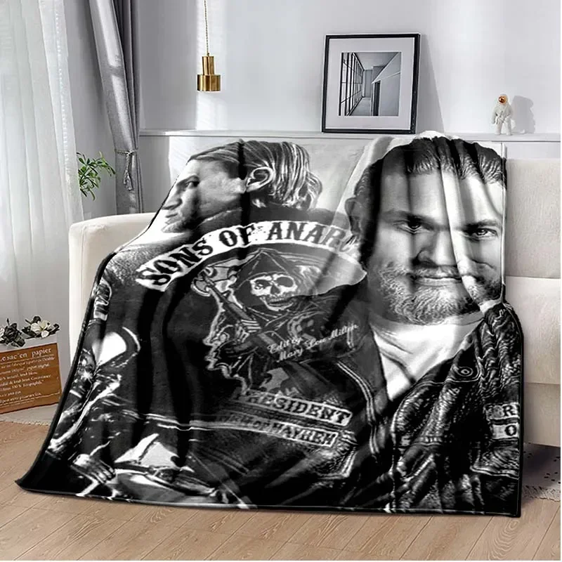 Jax Teller SONS OF ANARCHY Charlie Hunnam Throw Blanket Shawl Cloak Bedroom Living Room Sofa Couverture Chaude Manta Caliente