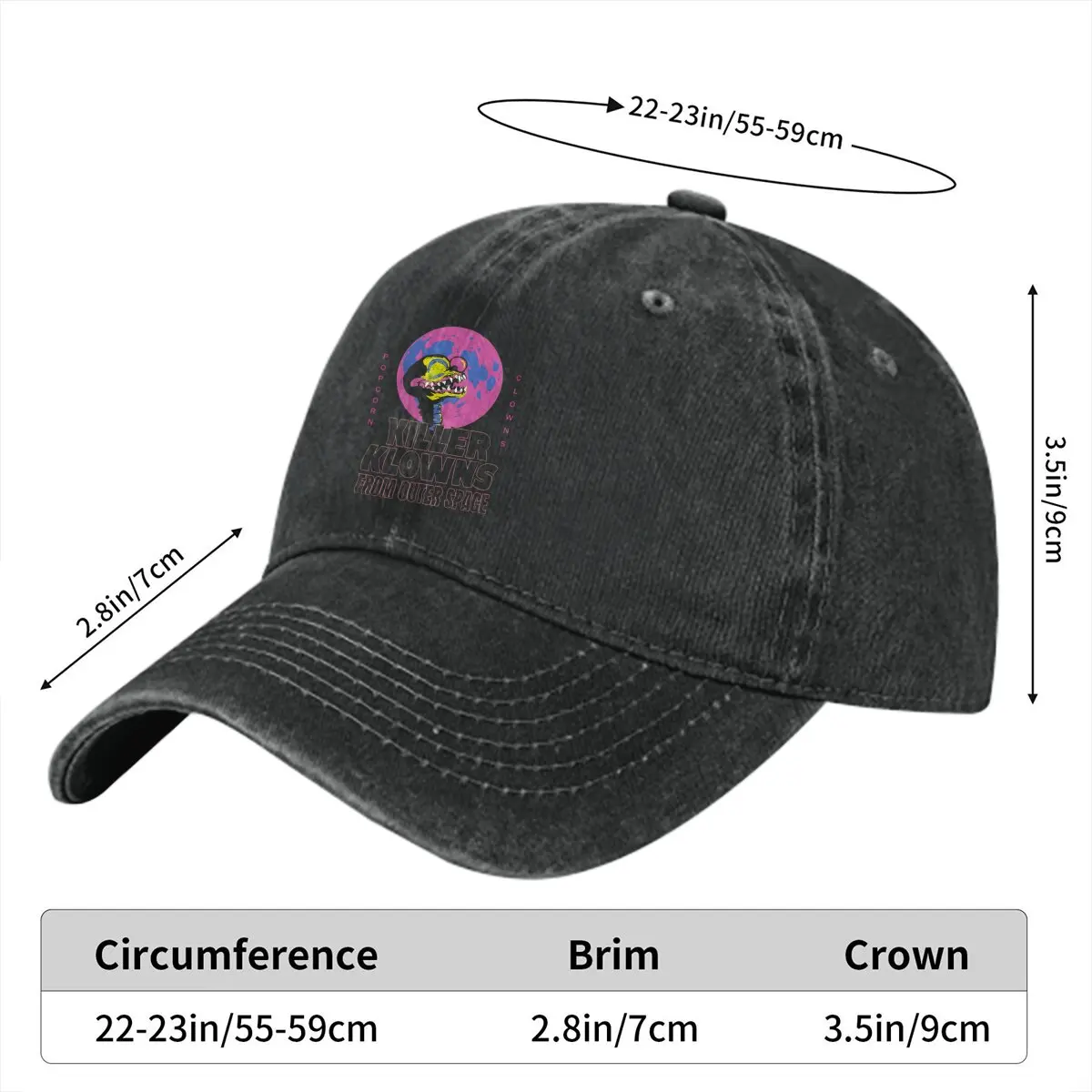 Neon Moon Baseball Caps Peaked Cap Killer Klowns from Outer Space Sun Shade Hats for Men Women