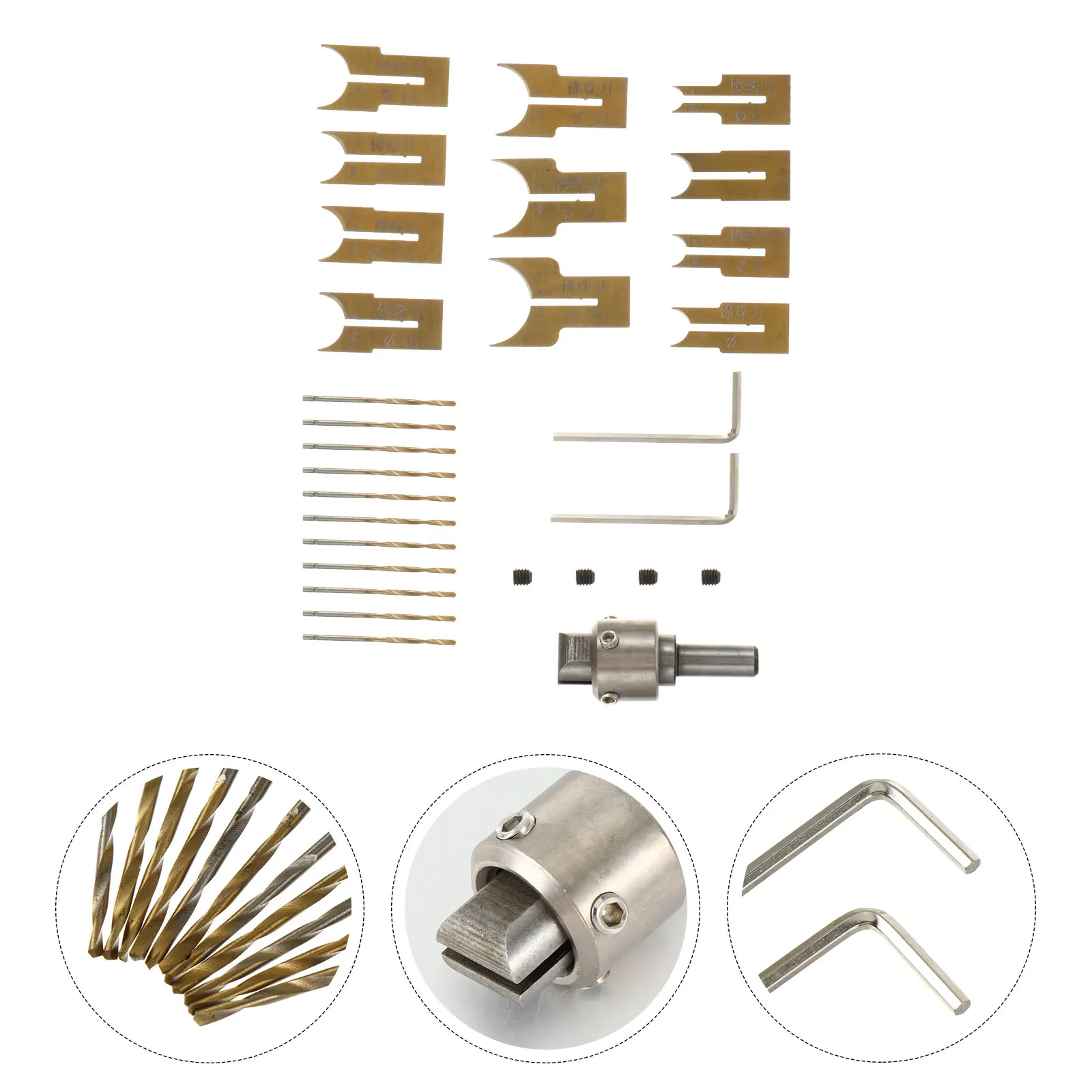 

24pcs Bead Knife Drill Bit Woodworking Tool Kit Ring Bracelet Maker Jewelry Craft DIY Set Buddha Beads Set Wood Drilling