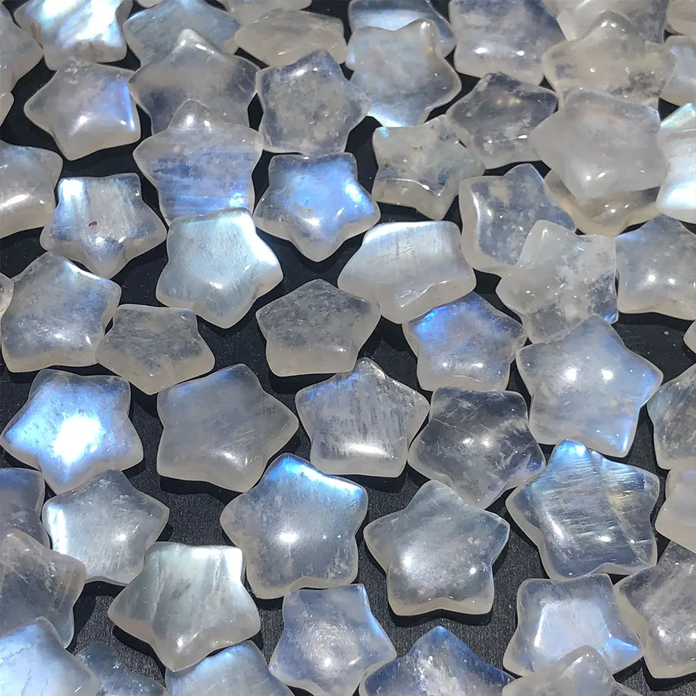 Natural Moonstone Star Gemstone Blue Moonstone Crystals and Stone Healing DIY Minerals Quartz Home Decoration Spiritual Reiki