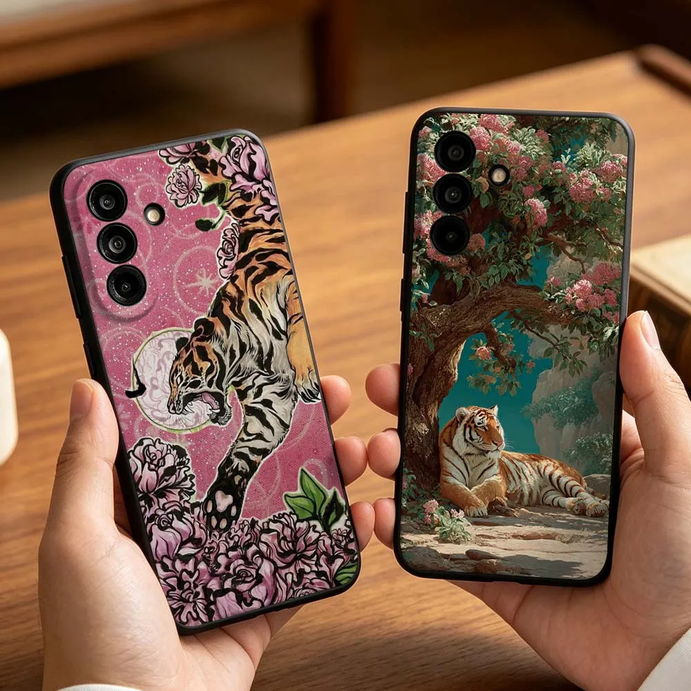 Cartoon Tiger Pattern Cover For Samsung Galaxy A27 A26 A25 A23 A21 A17 A16 A15 A14 A13 A07 A06 A08 Phone Case