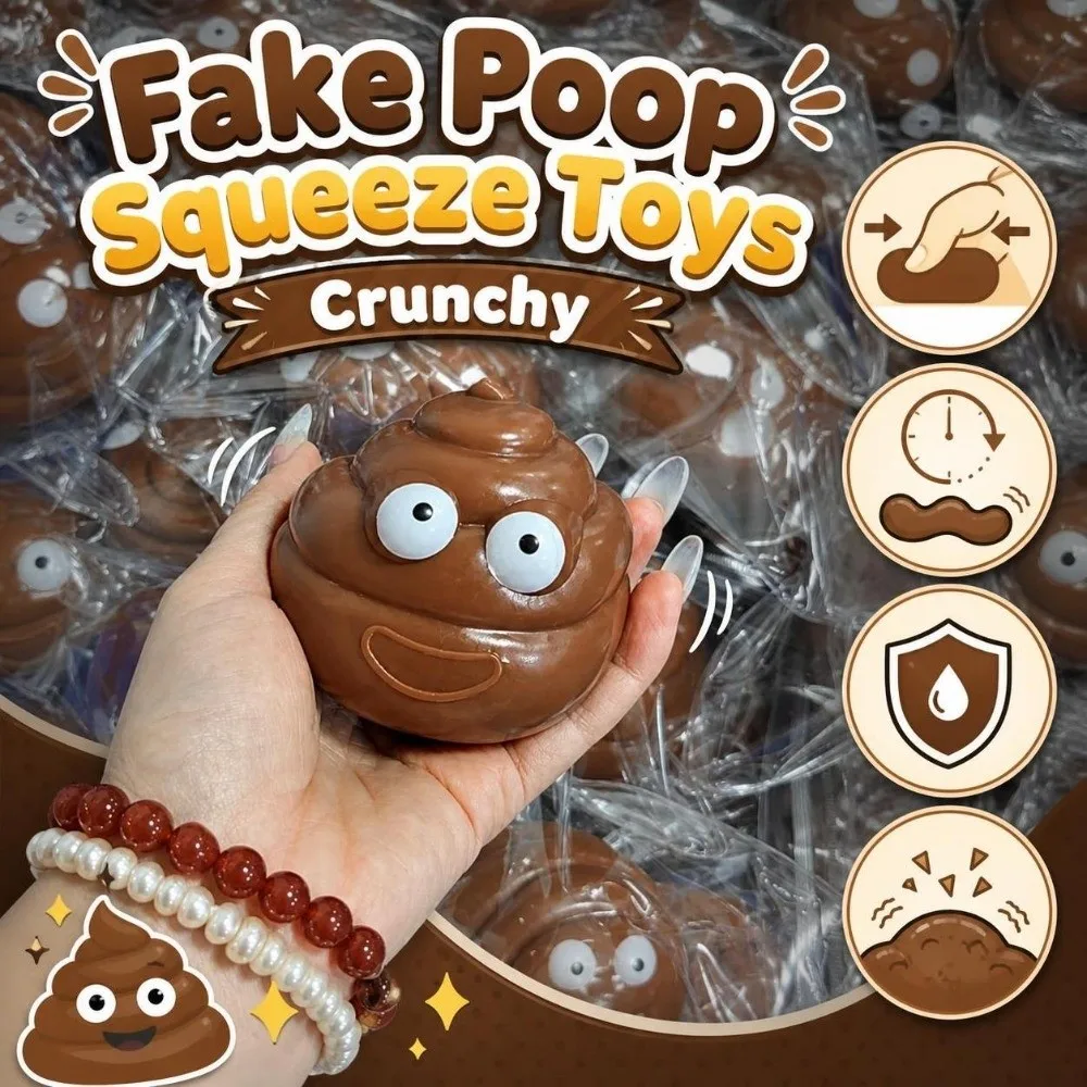 Crunchy Fake Poop Squeeze Soft Sound Effects Crackling Shit Squishy Moldable Hand Relax Realistic Shit Pinch for Adults