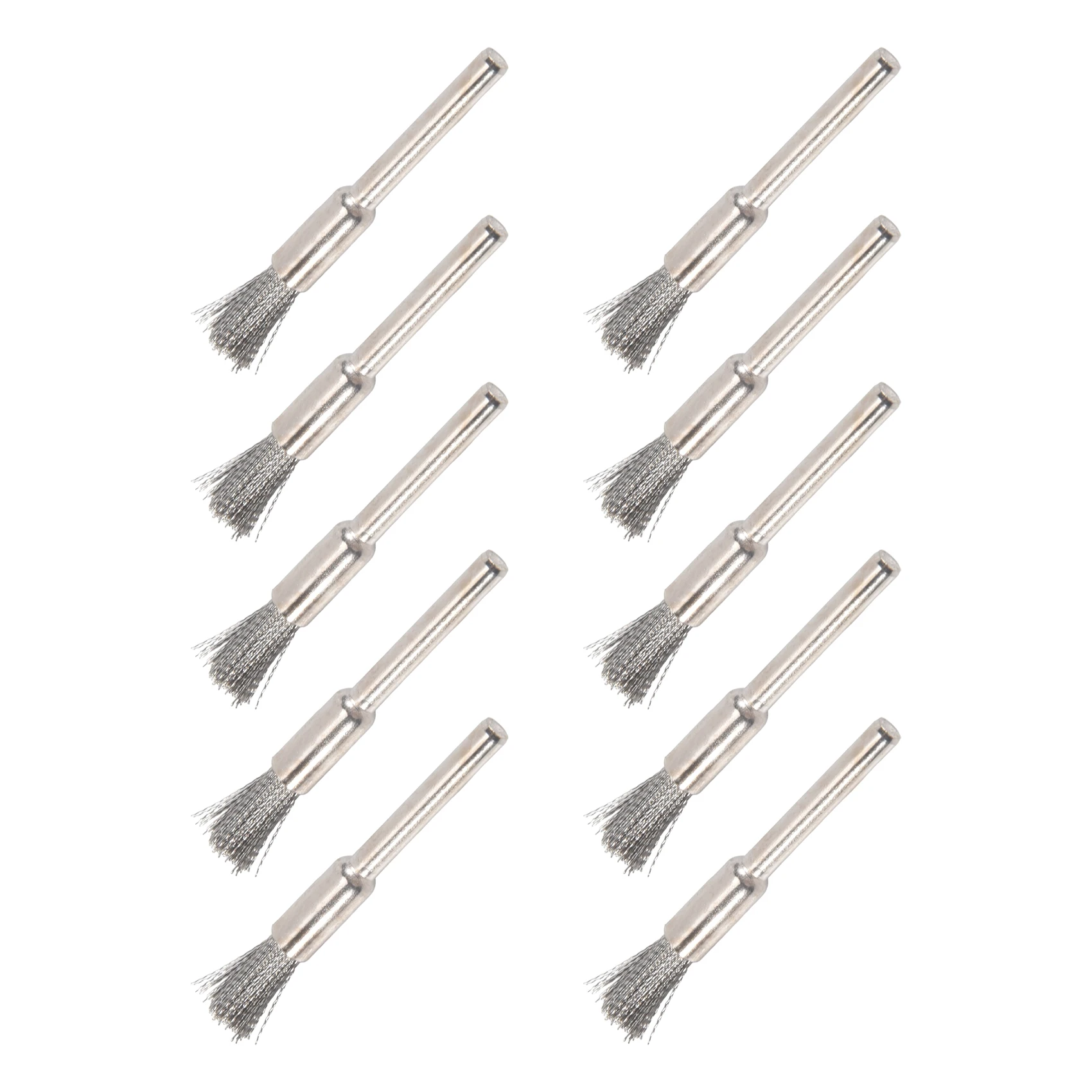 A03F 10 Pcs Stainless Steel Wire Brush Pen Set 1/4
