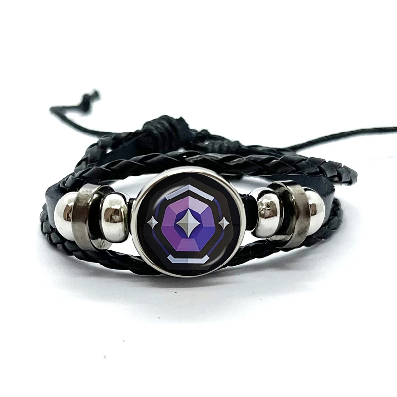 Game Leather Bracelets Valorant Astra Killjoy Jett Sova Cypher Women Man Snap Button Bracelet & Bangles for Fans Gift