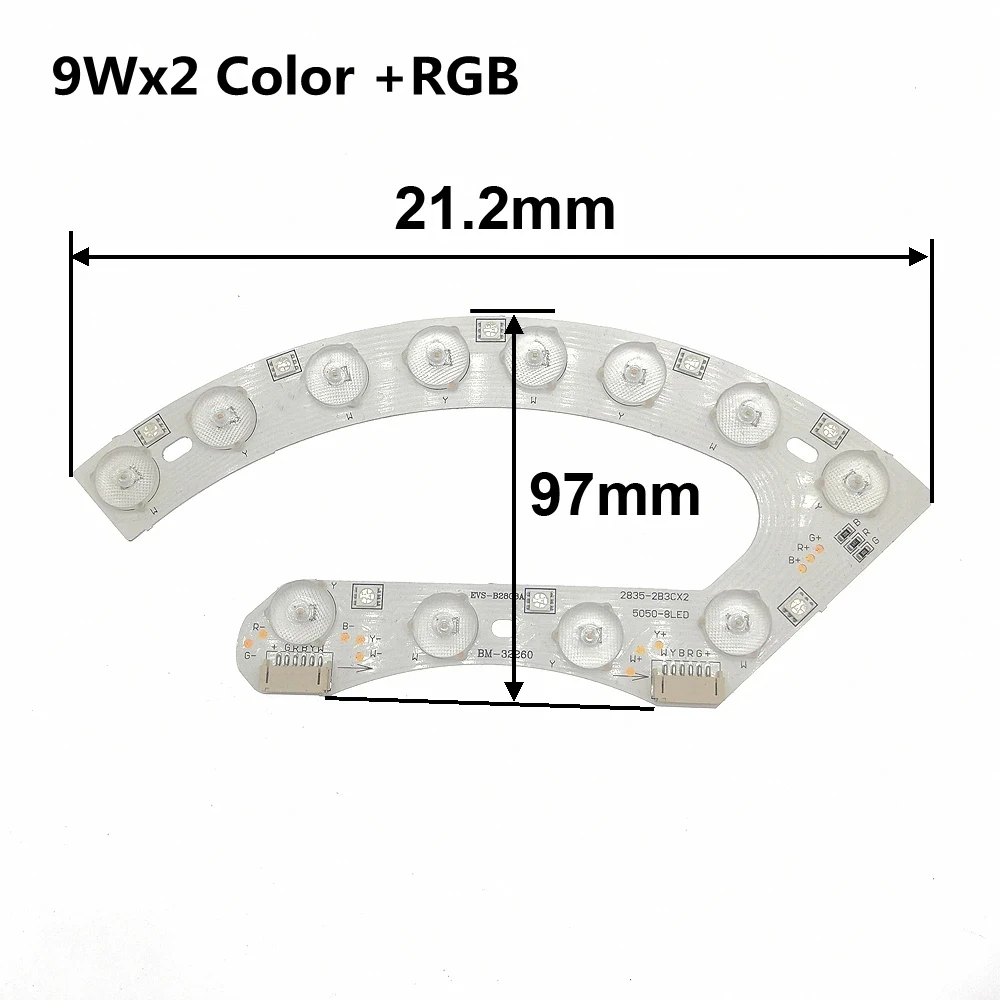 9WX2 12Wx2 Dual Color + RGB Dimmable Smart LED Module With Lens 72W 96W 120W Lighting Source For Ceiling Light DIY