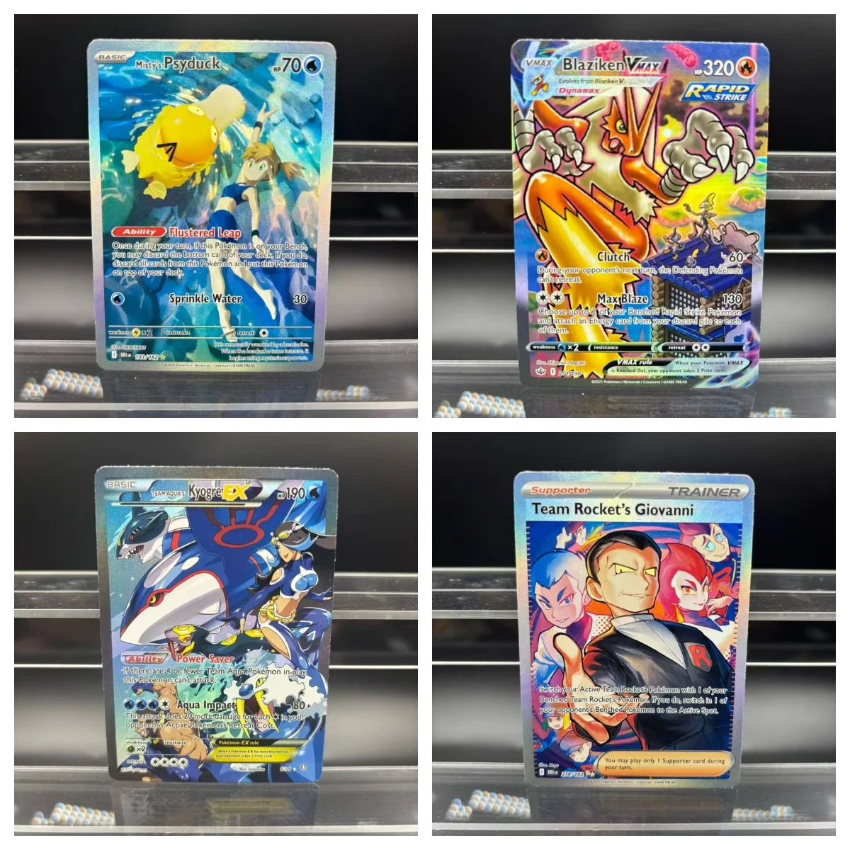 DIY PTCG Sammelkarten Psyduck Salamence Crobat Mewtwo ex EN Self Made Single Card Classic Game Anime Card Geschenkspielzeug