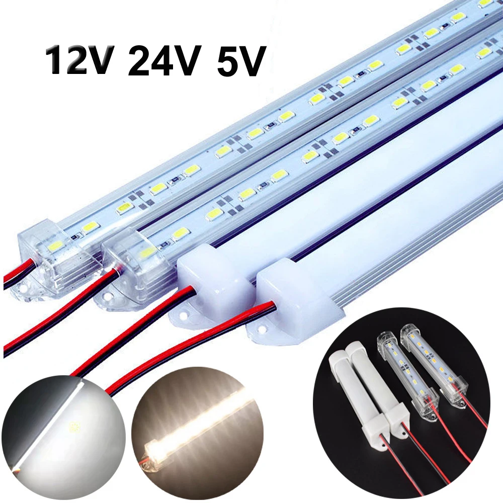 30pcs*100cm LED Hard Strip DC5V 12V 24V LED Bar Light  72leds 5730 5630 with U Aluminium shell