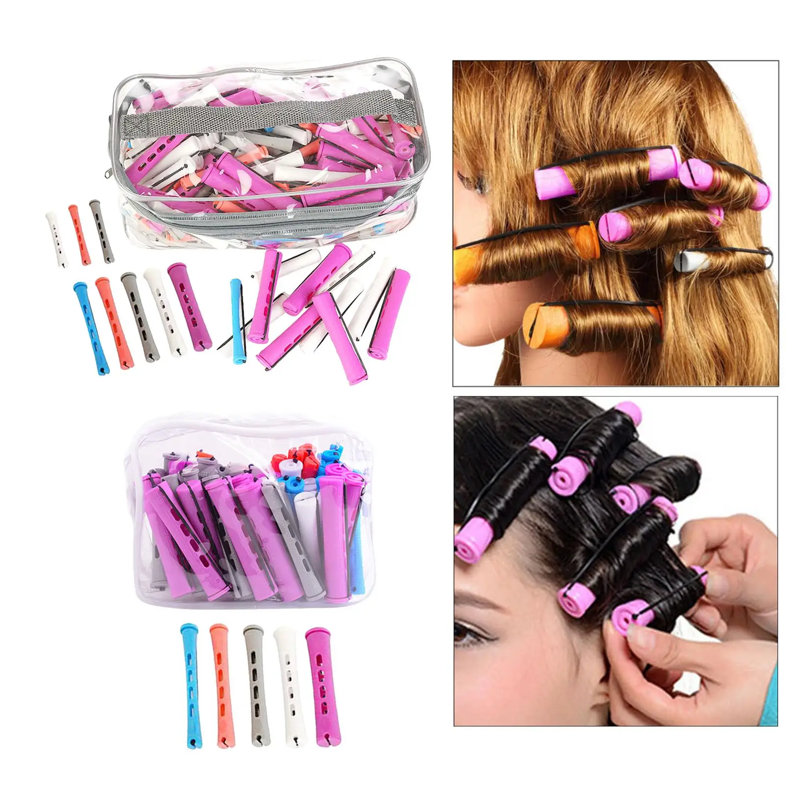 

Hair Rollers Heatless Curling Hair with Rubber Band Non-Slip Elastic Gifts Cold Wave Rollers for Natural Curly Wavy Hair 1Pack