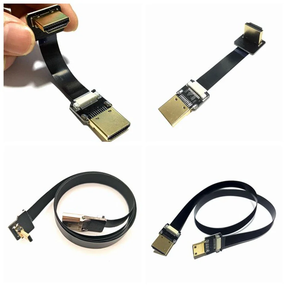 Cable de vídeo plano HDMI a HDMI para fotografía aérea, cable de vídeo de alta definición para tableta, teléfono, cámara, cable de vídeo suave FPC