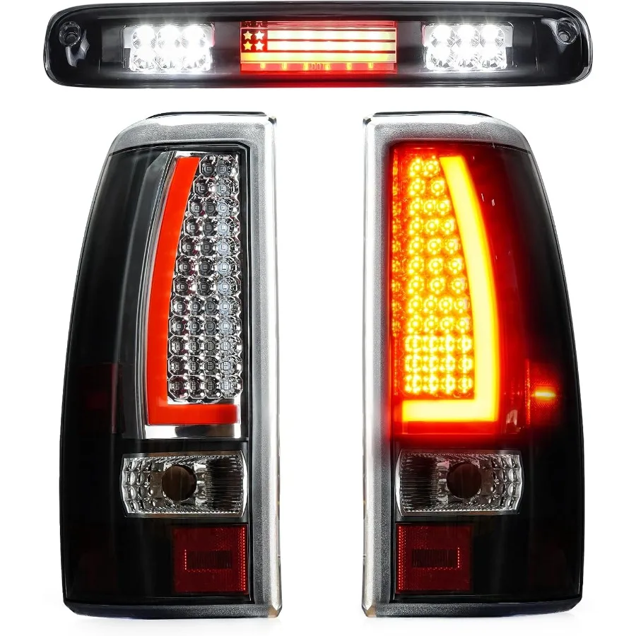 

LED Tail Light and Third Brake Light Kit with Clear Lens for Chevrolet Silverado 1500 2500 HD 19992002 and GMC Sierra 1500 2500
