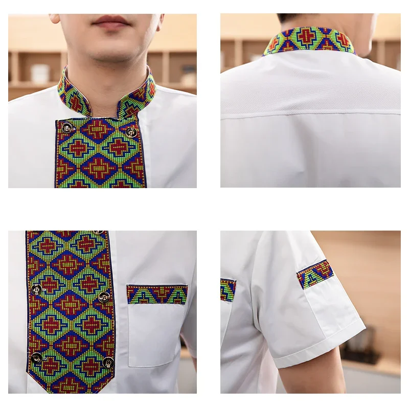 レストラン調理シェフジャケットウェイター制服男性のキッチンウェア女性のキッチンジャケット調理服トップスシェフ服