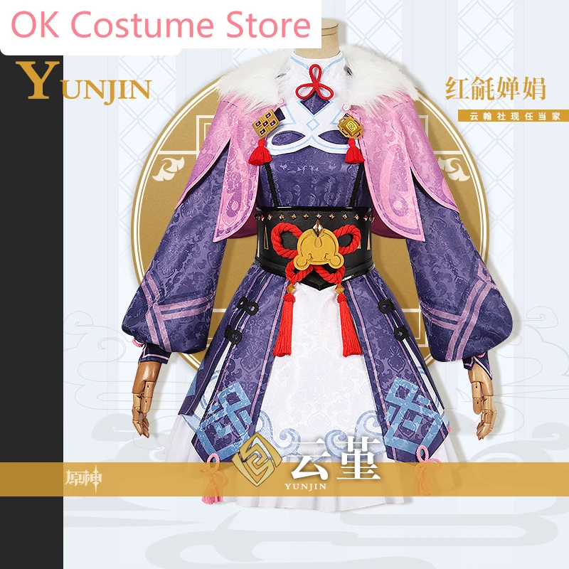 Anime! Genshin Impact Yunjin Game Suit Elegant Dress Uniform Cosplay Costume Halloween Party Outfit For Women S-3XL NEW