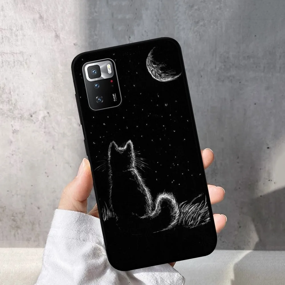 Black cat Phone Case For Redmi Note 4 X 5 A 6 7 8 Pro T 9 Pro 9S 10 Pro 11 Pro 11S 11Epro PocoM3pro