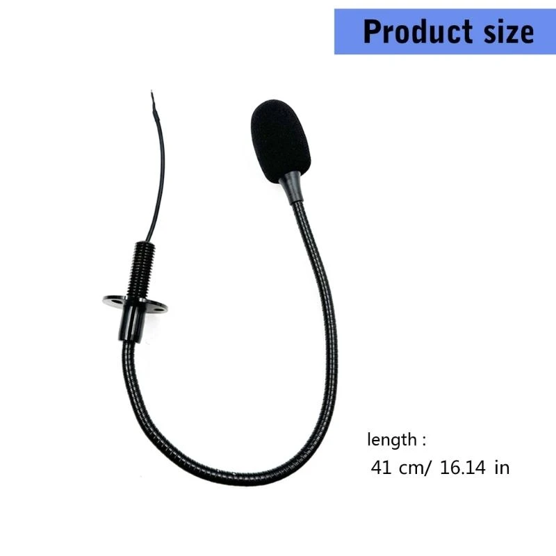 High Sensitivity -32dB±3dB Mic Metal Gooseneck Microphone 2.2KΩ Impendance for Live Presentations Vehicle Announcements