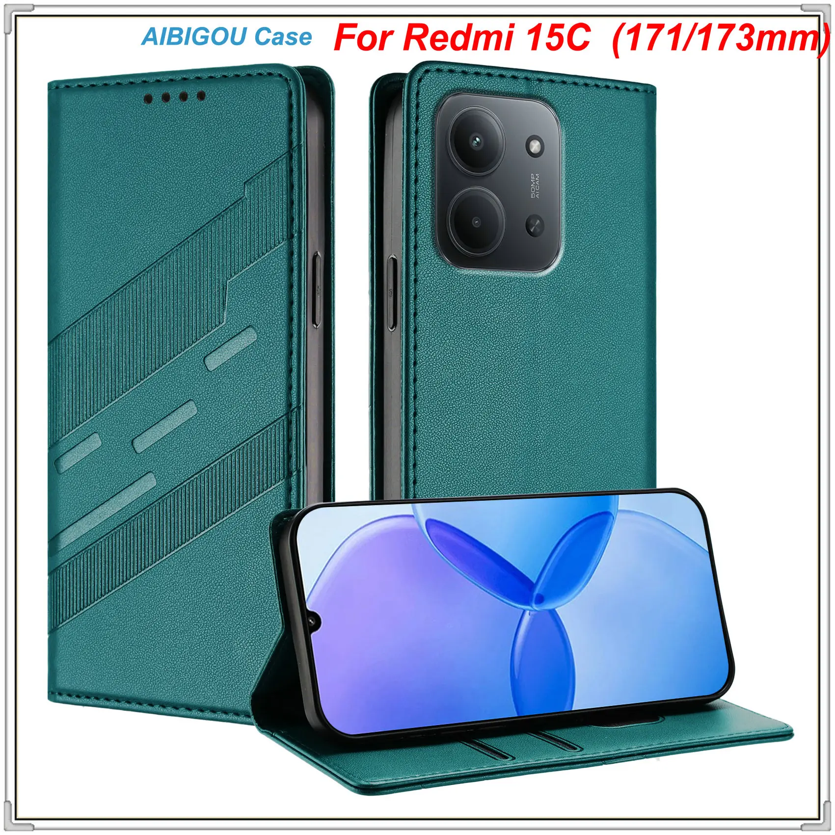 Redmi 15C 171 & 173 مللي متر حافظة جلدية فاخرة ريترو الجلد محفظة كتاب الوجه المغناطيس غطاء كامل ل Xiaomi Redmi15 C Redmi 15C أكياس الهاتف