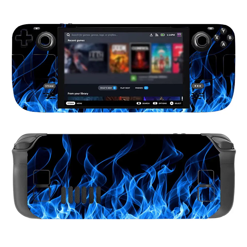 Blue fire Skin Sticker Decal Cover for Steam Deck Console Skins Vinyl