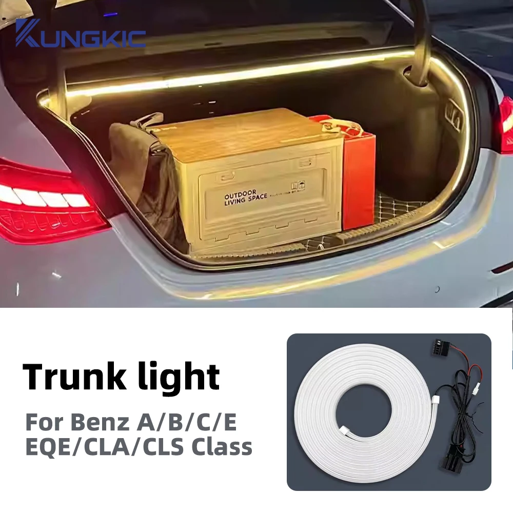 For Mercedes-Benz A/B/C/E EQE/CLA/CLS Class Flexible Silicone Trunk LED Light Strip Waterproof&Easy Installation Car Accessories