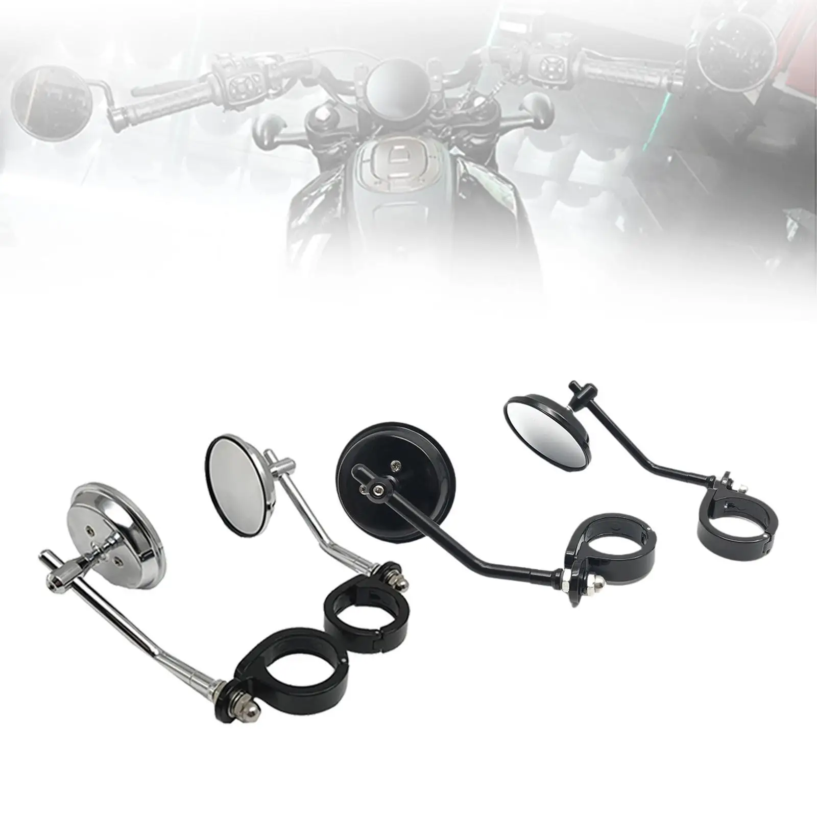 

Motorcycle Clip on Round Sturdy Lightweight Easy to Install Retro for Motorcycle Spart Part