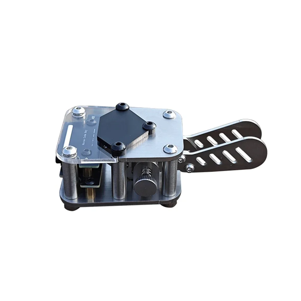 

Radio transmitter For Morse code learning key with double-pole design adjustable button order and replaceable metal propellers