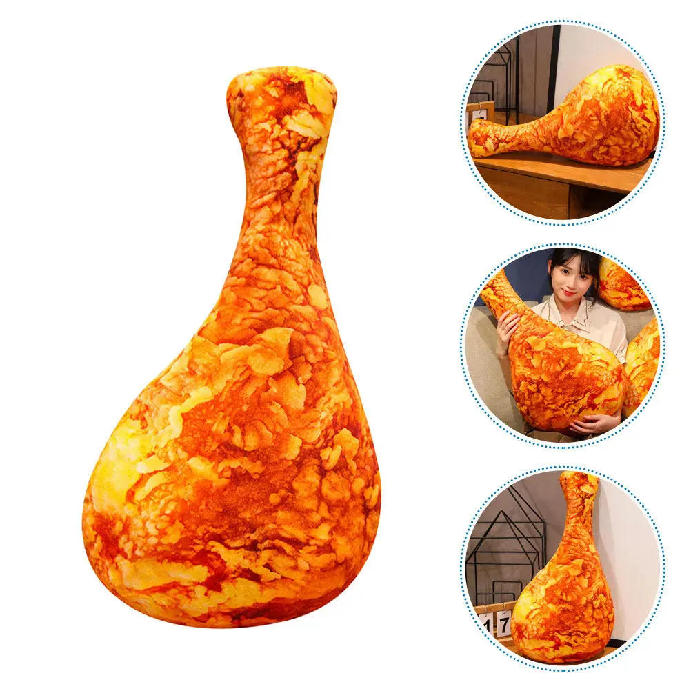 

3D Realistic Chicken Leg Pillow Oversized Body Cushion for Kids Bedroom Decor Funny Food Themed Throw Pillow Comfortable Nap