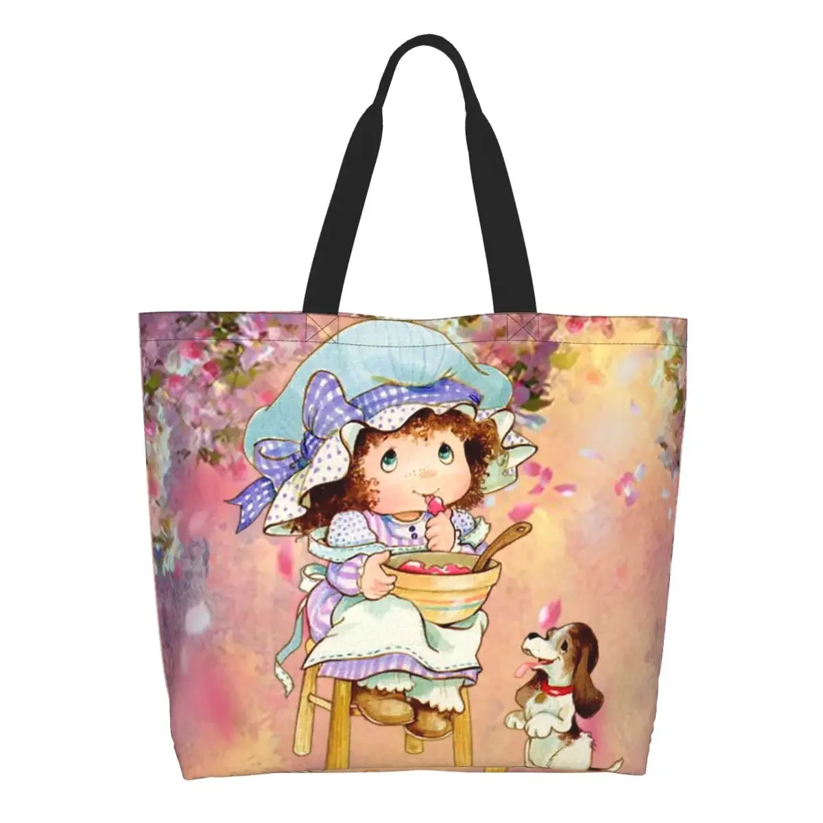 

Fashion Cute Sarah Kay Shopping Tote Bag Reusable Cartoon Groceries Canvas Shopper Shoulder Bag