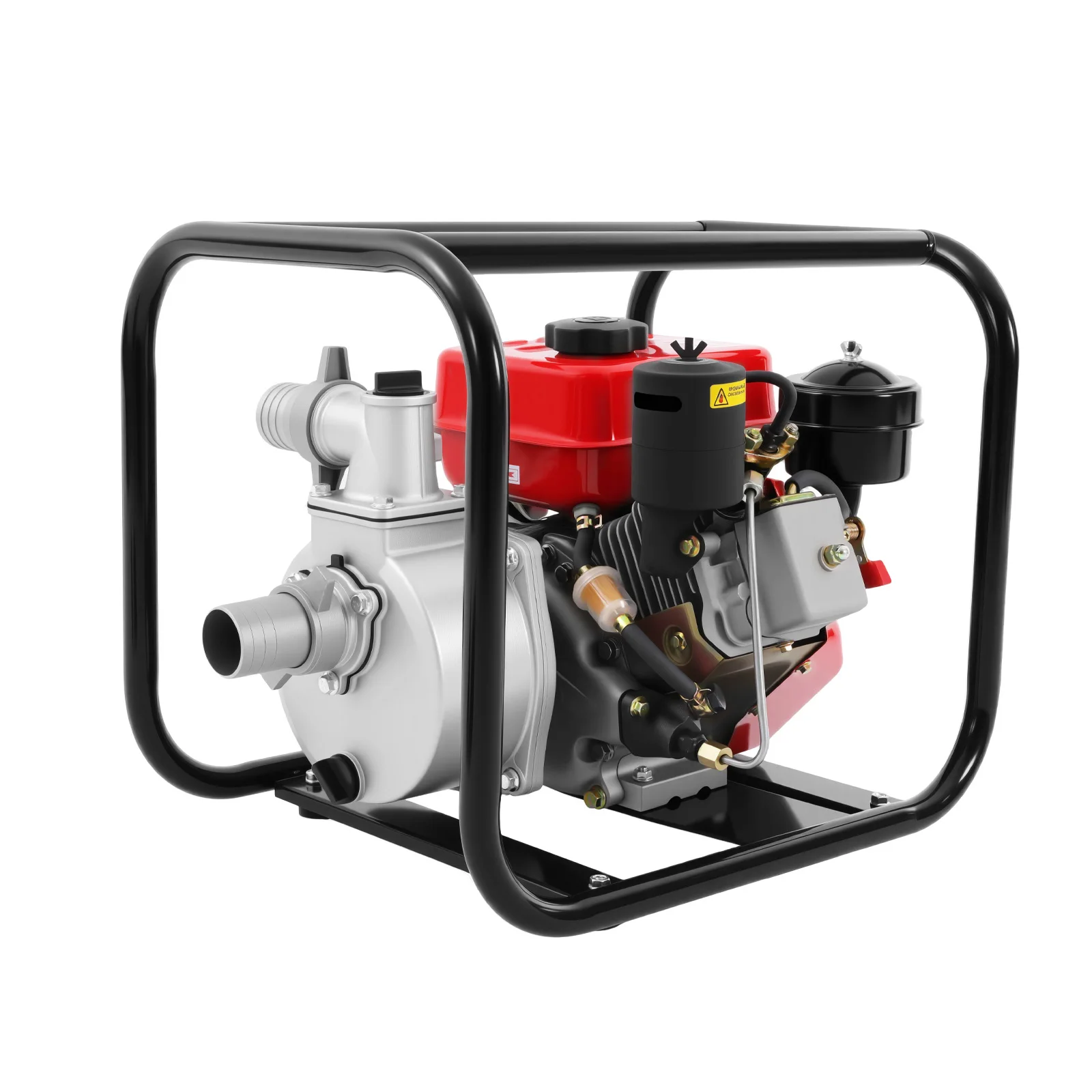 7.5hp 210cc 4-Stroke Diesel Engine Water Pump Air Cooled Single Cylinder 110gpm Flow Water Transfer Pump 2 Inch Water Pump for Farm Irrigation Drainage