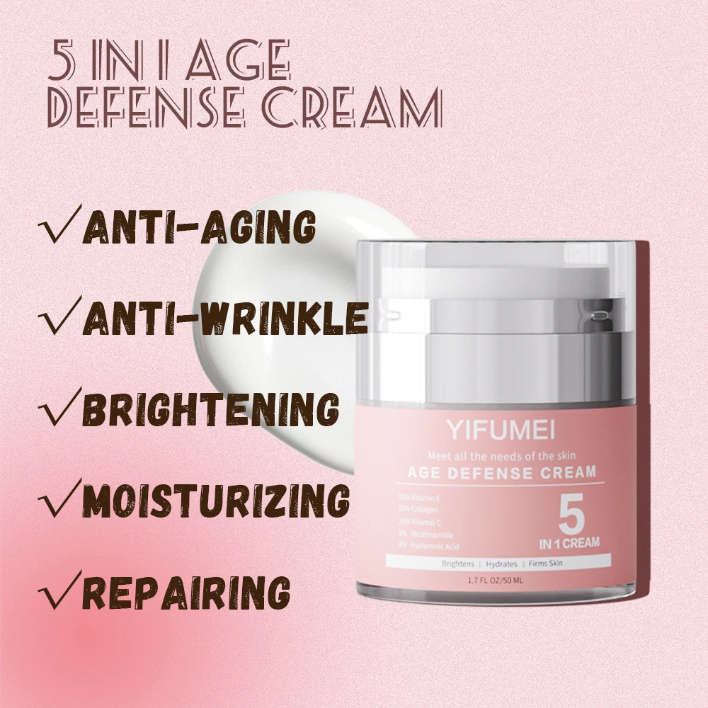 New Nicotinamide 5 in 1 Face Cream Multi-Functional That Fades Fine Lines Anti Aging Lightens and Moisturizes for Healthier Skin