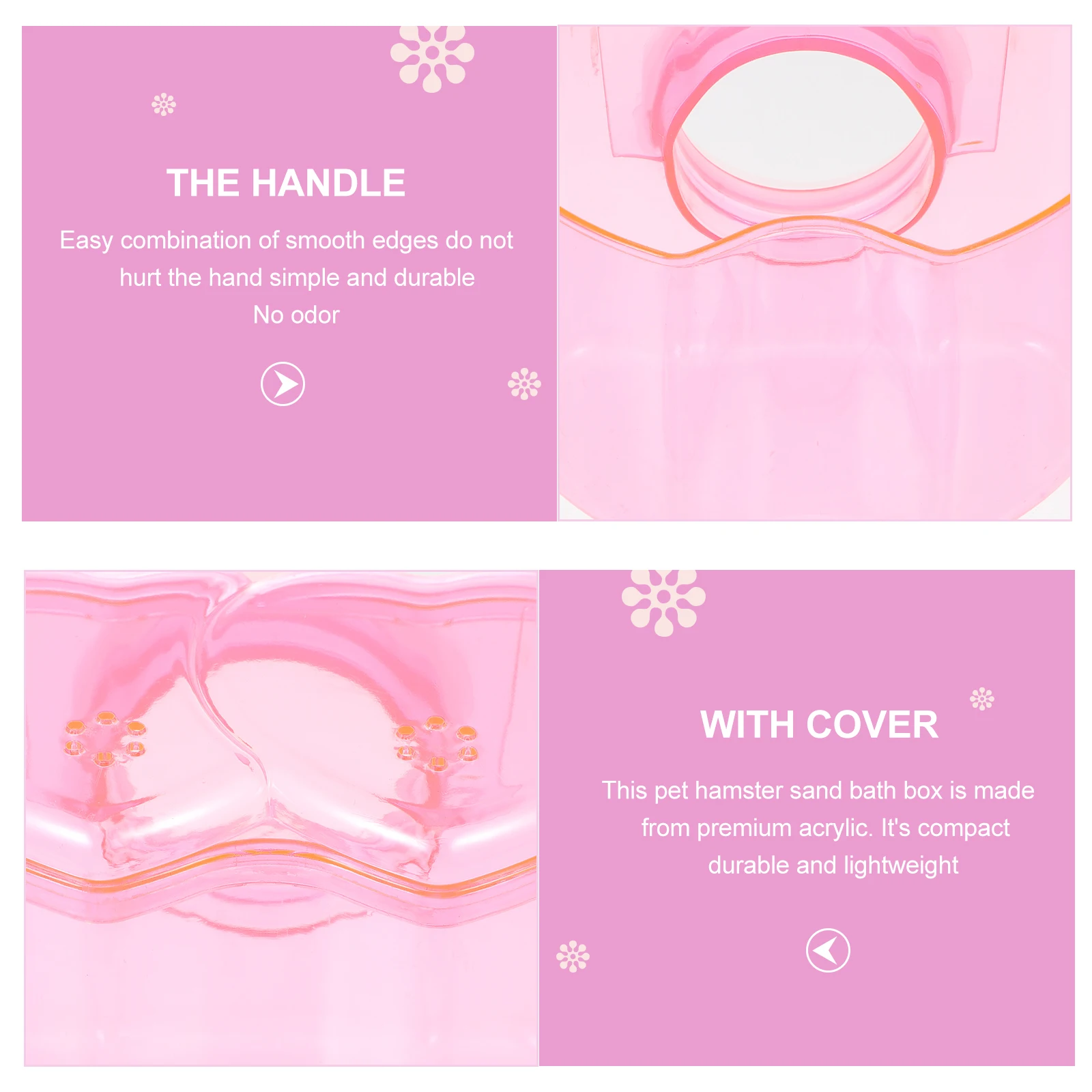 

Pet Hamster Bathroom Acrylic Sand Bath Tub For Small Pets Creative Ventilated Design Easy Clean Durable Cage Accessory